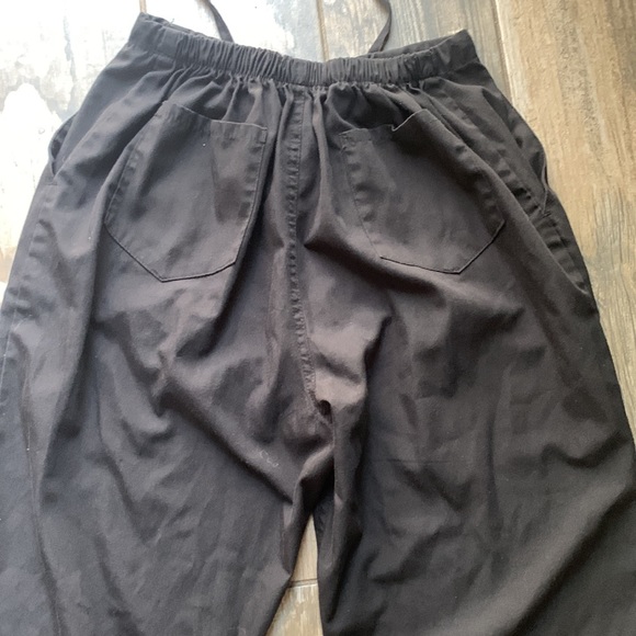 Straight Black Staright Leg Linen Pants - Picture 3 of 3